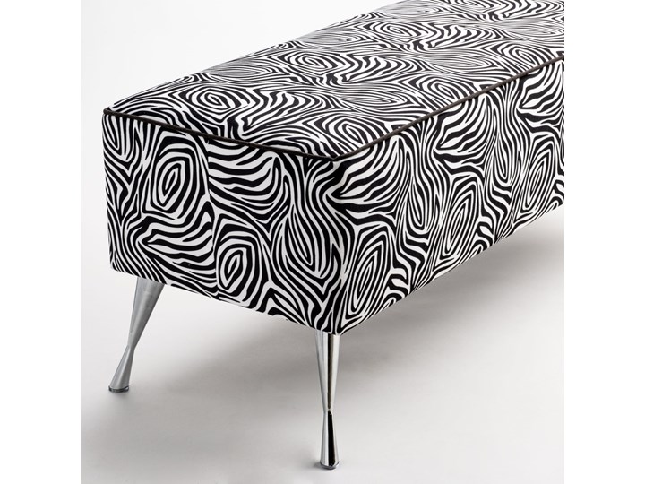 Ławka tapicerowana do przedpokoju Retro Zebra Kolor Czarny
