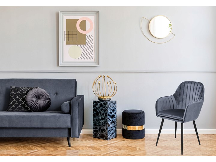 Krzesło aksamitne Sevilla velvet grafitowe Tworzywo sztuczne Głębokość 56 cm Tkanina Szerokość 55 cm Welur Wysokość 86 cm Kolor Szary Skóra Metal Tapicerowane Krzesło inspirowane Styl Nowoczesny