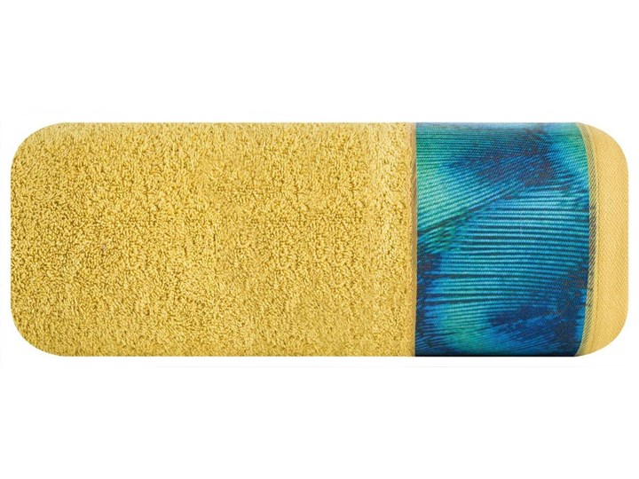 Ręcznik Eva Minge Camila musztardowy w rozmiarze 50x90 z drukowaną bordiurą Bawełna Ręcznik kąpielowy 50x90 cm Kategoria Ręczniki