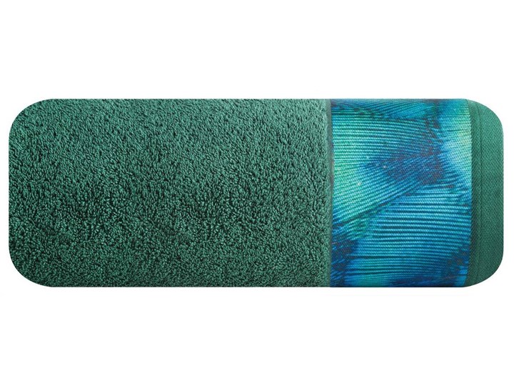 Ręcznik Eva Minge Camila ciemny zielony w rozmiarze 50x90 z drukowaną bordiurą Ręcznik kąpielowy 50x90 cm Bawełna Kategoria Ręczniki