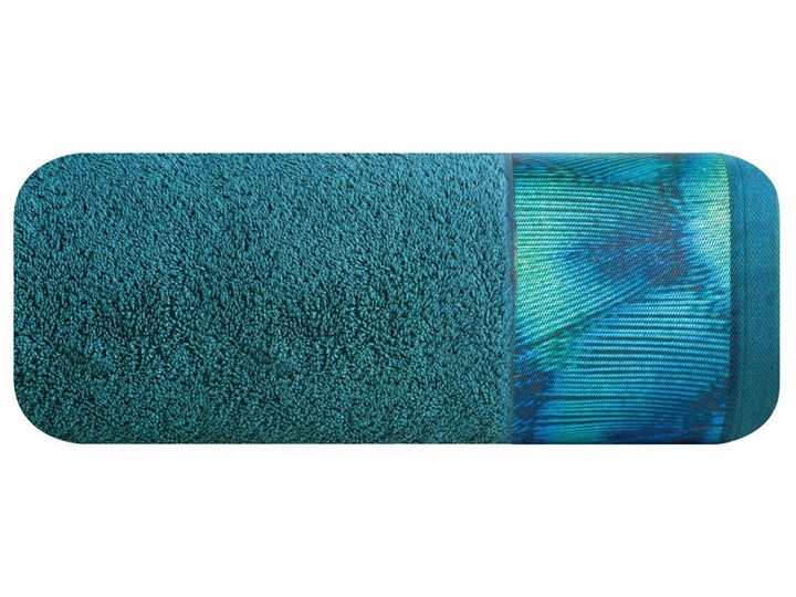 Ręcznik Eva Minge Camila turkusowy w rozmiarze 50x90 z drukowaną bordiurą Bawełna Ręcznik kąpielowy 50x90 cm Kategoria Ręczniki