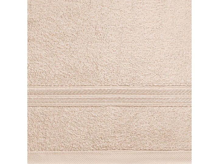 Ręcznik kąpielowy beżowy 70x140 frotte 450g/m2 elegancki, lśniąca bordiura, Lori 70x140 cm Bawełna Kategoria Ręczniki