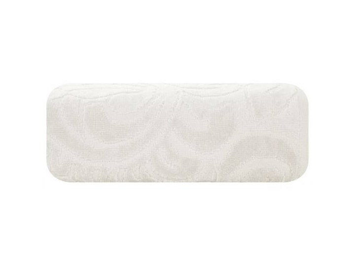 Welurowy ręcznik kąpielowy 70x140 kremowy 390 g/m2 elegancki zdobiony na całej powierzchni żakardowym wzorem kwiatowym Kolor Beżowy Frotte 70x140 cm Bawełna Kategoria Ręczniki