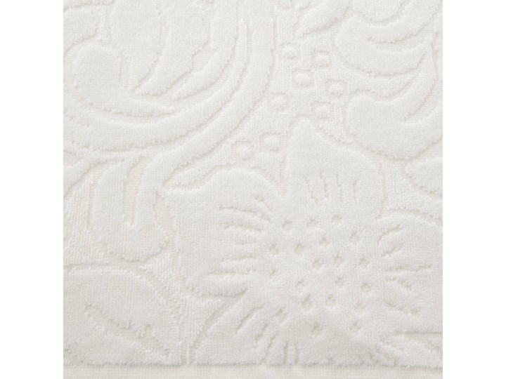 Welurowy ręcznik kąpielowy 70x140 kremowy 390 g/m2 elegancki zdobiony na całej powierzchni żakardowym wzorem kwiatowym 70x140 cm Bawełna Frotte Kolor Beżowy