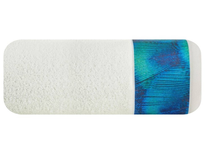 Ręcznik Eva Minge Camila kremowy w rozmiarze 50x90 z drukowaną bordiurą Bawełna Ręcznik kąpielowy 50x90 cm Kolor Beżowy