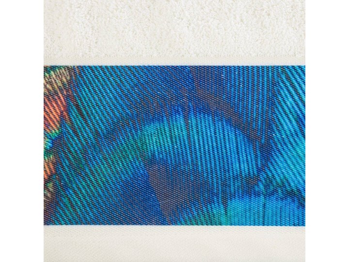 Ręcznik Eva Minge Camila kremowy w rozmiarze 50x90 z drukowaną bordiurą Bawełna Ręcznik kąpielowy 50x90 cm Kolor Beżowy