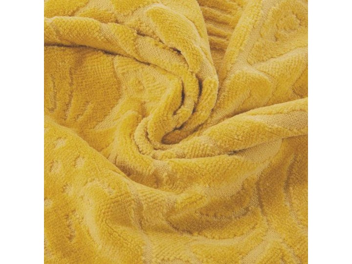 Welurowy ręcznik kąpielowy 70x140 musztardowy 390 g/m2 elegancki zdobiony na całej powierzchni żakardowym wzorem kwiatowym Frotte 70x140 cm Bawełna Kategoria Ręczniki
