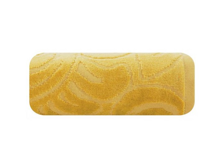 Welurowy ręcznik kąpielowy 70x140 musztardowy 390 g/m2 elegancki zdobiony na całej powierzchni żakardowym wzorem kwiatowym Bawełna 70x140 cm Frotte Kategoria Ręczniki
