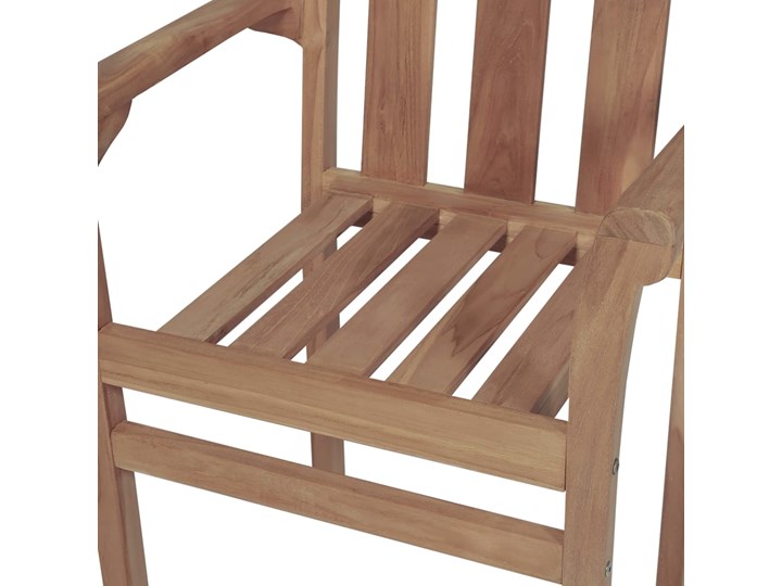 vidaXL Sztaplowane krzesła ogrodowe z poduszkami, 6 szt., tekowe Kolor Biały Tworzywo sztuczne Drewno Krzesło z podłokietnikami Kolor Zielony