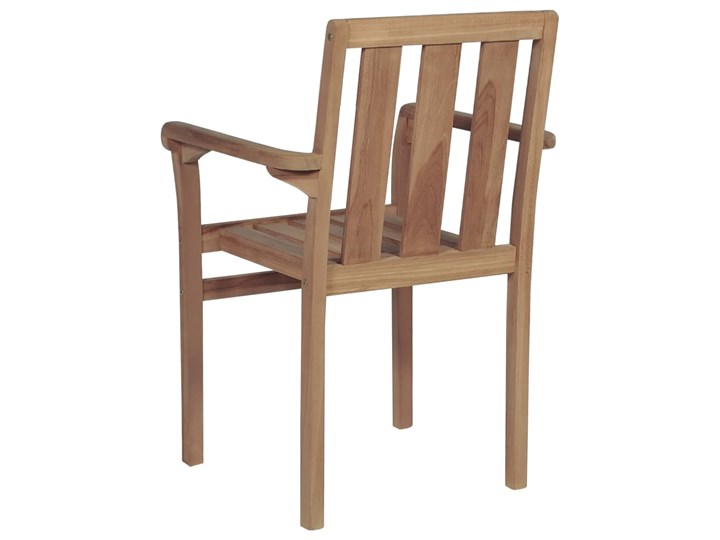 vidaXL Sztaplowane krzesła ogrodowe z poduszkami, 6 szt., tekowe Kolor Brązowy Drewno Krzesło z podłokietnikami Tworzywo sztuczne Kolor Szary