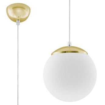 Biało-złota lampa wisząca kula 20 cm - EXX231-Ugi