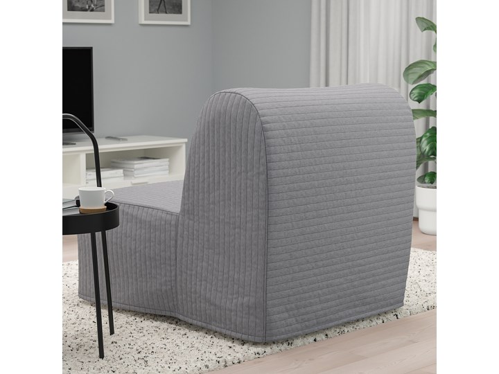IKEA LYCKSELE LÖVÅS Fotel rozkładany, Knisa jasnoszary, Szerokość: 80 cm Tworzywo sztuczne Bawełna Tkanina Wysokość 87 cm Głębokość 100 cm Styl Nowoczesny