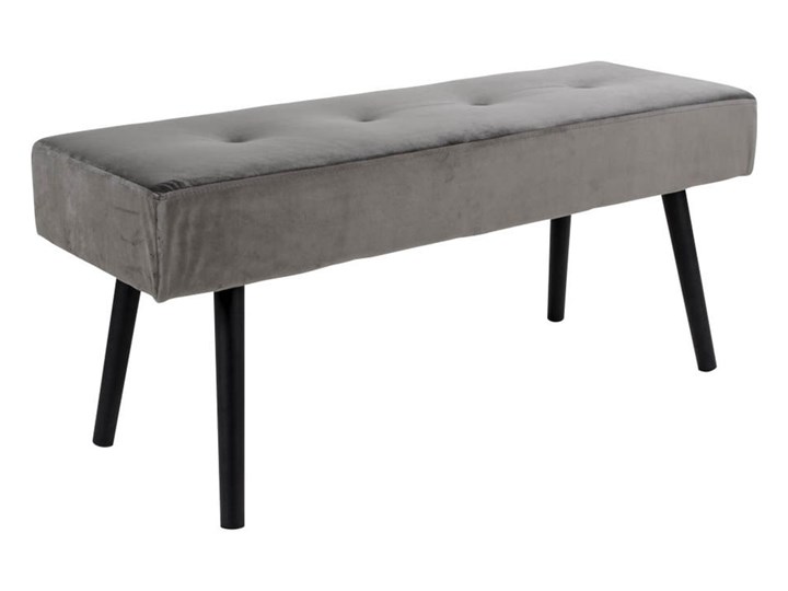 Szara aksamitna ławka loomi.design Skiby Kategoria Ławki do salonu Pomieszczenie Sypialnia