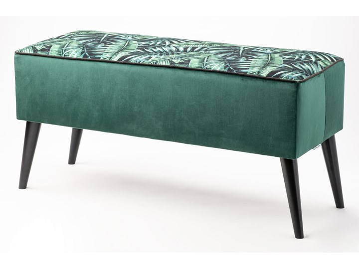 Ławka tapicerowana do przedpokoju Retro Palm Materiał obicia Tkanina Materiał nóżek Drewno
