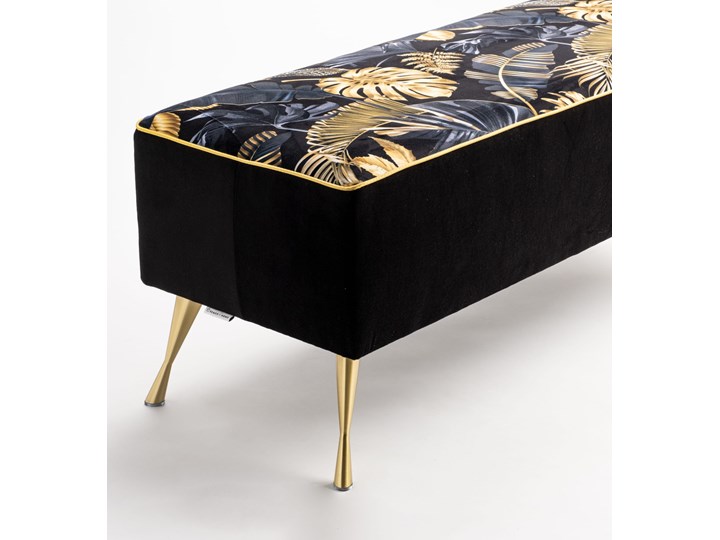 Ławka tapicerowana do przedpokoju Retro Fancy Gold Pomieszczenie Sypialnia Materiał nóżek Drewno