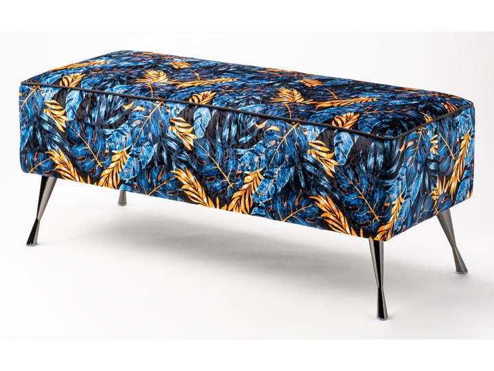 Ławka tapicerowana do przedpokoju Retro Monstera Styl Vintage Materiał obicia Tkanina