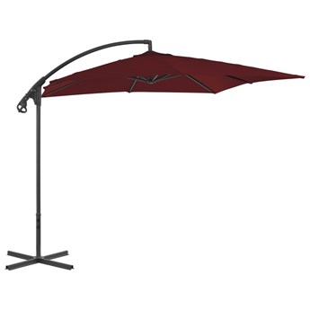 Emaga Parasol wiszący ze stalowym słupkiem, 250x250 cm, czerwone wino