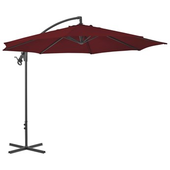 Emaga Parasol wiszący na stalowym słupku, 300 cm, bordowy