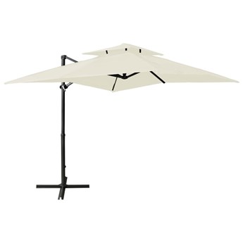 Emaga Parasol wiszący z podwójną czaszą, 250x250 cm, piaskowy