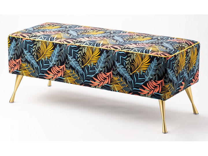 Ławka tapicerowana do przedpokoju Retro Tropic Materiał nóżek Drewno