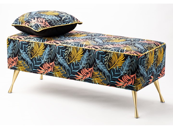 Ławka tapicerowana do przedpokoju Retro Tropic Styl Vintage Materiał nóżek Metal
