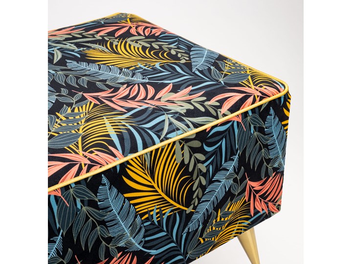 Ławka tapicerowana do przedpokoju Retro Tropic Materiał obicia Tkanina Styl Vintage