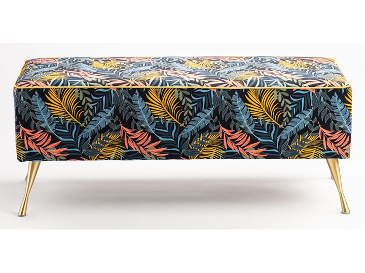 Ławka tapicerowana do przedpokoju Retro Tropic Materiał nóżek Drewno