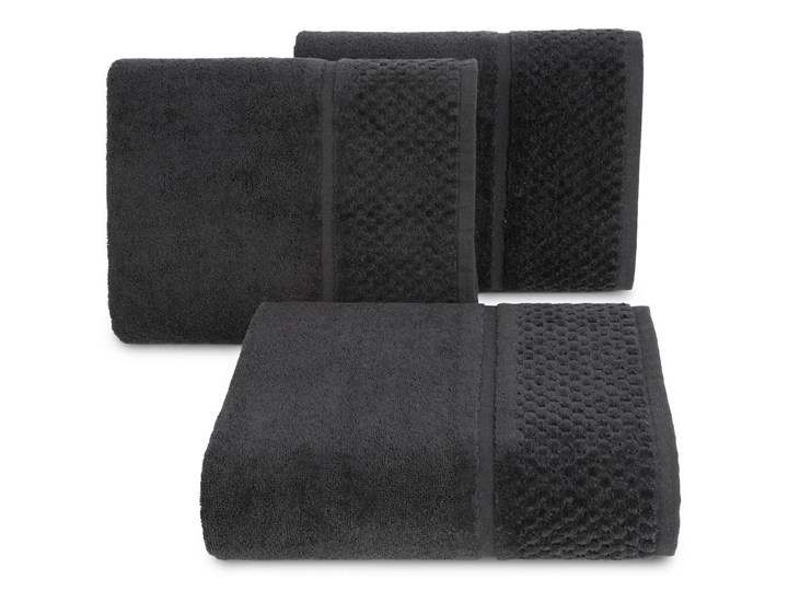 Ręcznik kąpielowy czarny 50x90 frotte 550g/m2 elegancki z welurową bordiurą, Ibiza