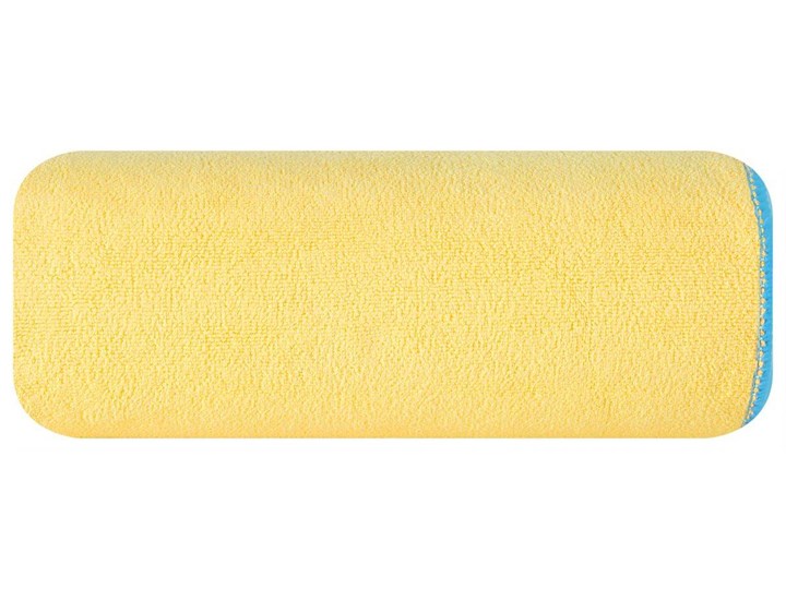 Ręcznik plażowy z mikrofibry żółty z niebieską lamówką szybkoschnący rozmiar 80x160 idealny na plażę, basen, siłownię Ręcznik kąpielowy 80x160 cm Ręcznik z kapturkiem Kolor