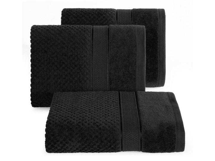 Ręcznik kąpielowy czarny 70x140 frotte 500g/m2 elegancki z welurową bordiurą, Jessi 70x140 cm Bawełna Kategoria Ręczniki
