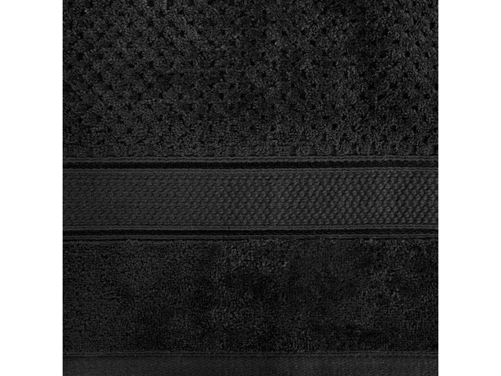 Ręcznik kąpielowy czarny 70x140 frotte 500g/m2 elegancki z welurową bordiurą, Jessi Bawełna 70x140 cm Kategoria Ręczniki