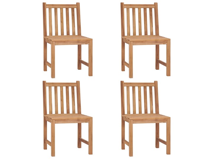 vidaXL Krzesła ogrodowe, 4 szt., z poduszkami, lite drewno tekowe Tworzywo sztuczne Kolor Brązowy