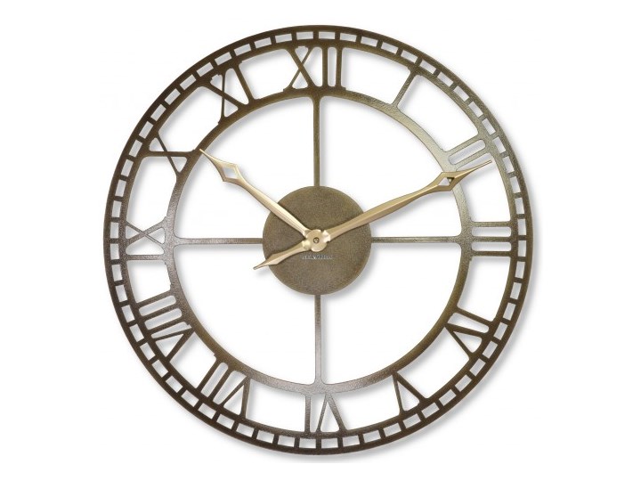 Metalowy zegar ścienny stare złoto 50cm Okrągły Kolor Złoty Szerokość 50 cm Styl Industrialny