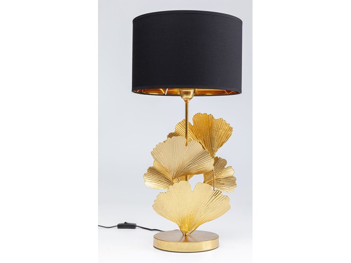 Lampa stołowa Flores Ø30x62 cm złota - klosz czarny Lampa z kloszem Kolor Biały