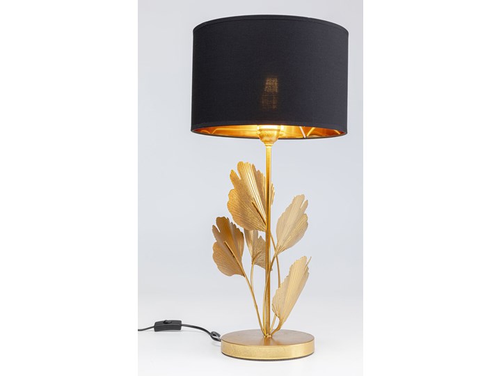 Lampa stołowa Flores Ø30x62 cm złota - klosz czarny Lampa z kloszem Kolor Biały