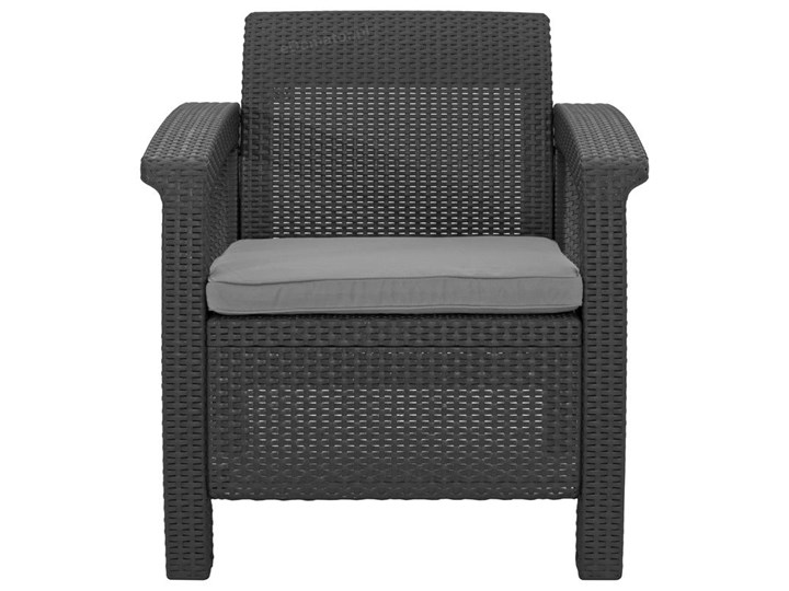 Meble ogrodowe CORFU FIESTA + LIMA 6-osobowy - grafit Rattan Styl Nowoczesny Zestawy obiadowe Tworzywo sztuczne Zawartość zestawu Sofa