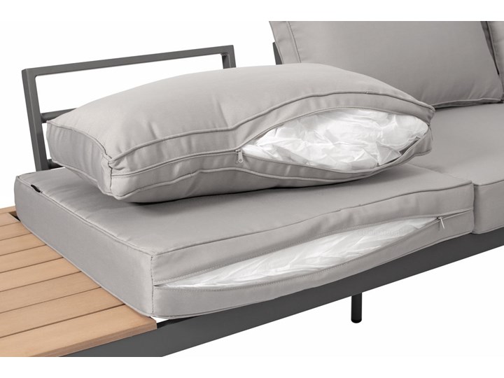 Narożnik ogrodowy aluminiowy BALI szaro-brązowy Aluminium Zestawy wypoczynkowe Zawartość zestawu Sofa
