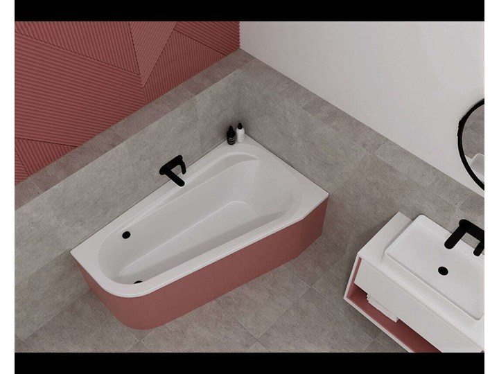 Wanna do zabudowy Massi KUGEZA 145x95 lewa Długość 145 cm Asymetryczne Akryl Kategoria Wanny Kolor Biały