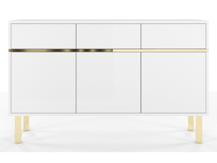 Elegancka biała komoda Dancan MAGICA ze złotymi dodatkami Wysokość 85 cm Pomieszczenie Pokój nastolatka