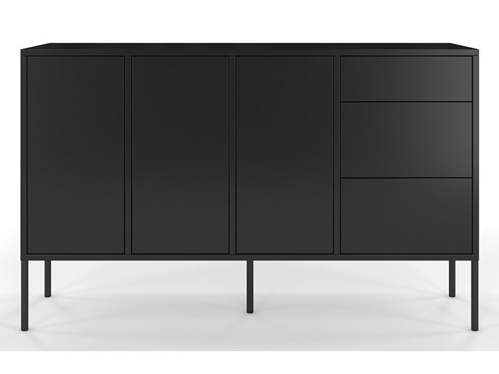 Czarna nowoczesna komoda Dancan MIRKA / szer. 130 cm - Promocja! Wysokość 78 cm Z szafkami i szufladami Głębokość 40 cm Pomieszczenie Salon