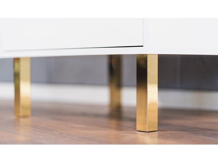 Elegancka biała szafa Dancan MAGICA ze złotymi dodatkami Płyta laminowana Metal Płyta MDF Pomieszczenie Pokój nastolatka