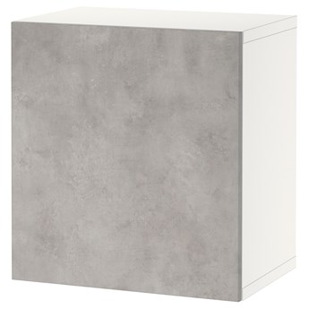 IKEA BESTÅ Kombinacja szafek ściennych, Biały Kallviken/jasnoszary imitacja betonu, 60x42x64 cm