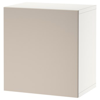 IKEA BESTÅ Kombinacja szafek ściennych, Biały/Lappviken jasnoszary/beżowy, 60x42x64 cm