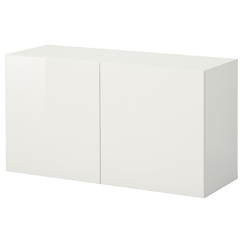 IKEA BESTÅ Kombinacja szafek ściennych, Biały/Selsviken połysk, 120x42x64 cm