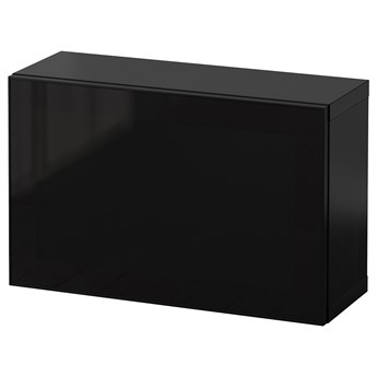 IKEA BESTÅ Kombinacja szafek ściennych, Czarnybrąz Glassvik/czarny szkło, 60x22x38 cm