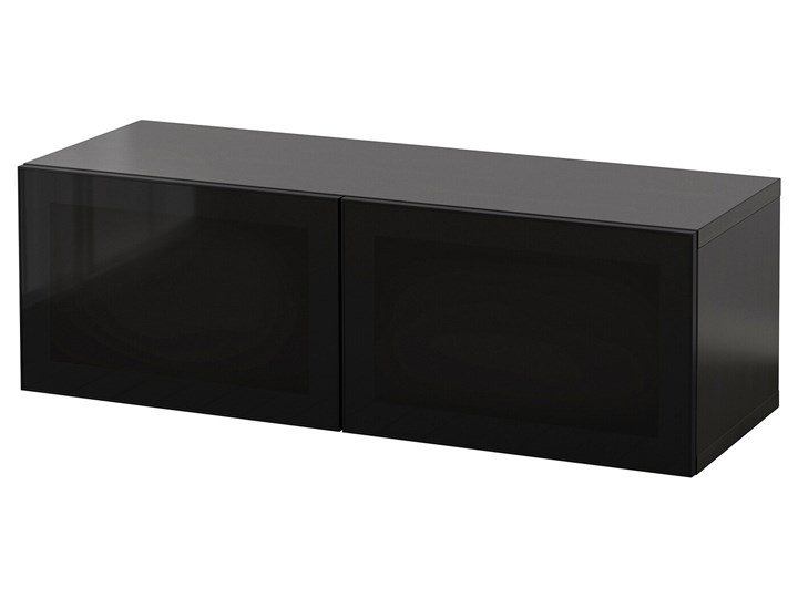 IKEA BESTÅ Kombinacja szafek ściennych, Czarnybrąz Glassvik/czarny szkło, 120x42x38 cm Płyta MDF Płyta meblowa Płyta laminowana Kategoria Szafki i regały