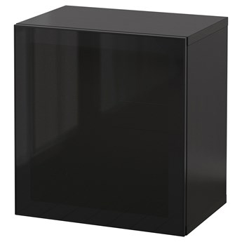 IKEA BESTÅ Kombinacja szafek ściennych, Czarnybrąz/Glassvik szkło, 60x42x64 cm