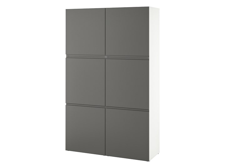 IKEA BESTÅ Kombinacja z drzwiami, Biały/Västerviken ciemnoszary, 120x42x193 cm Plastik Metal Tworzywo sztuczne Głębokość 42 cm Stal Szerokość 120 cm Lustro
