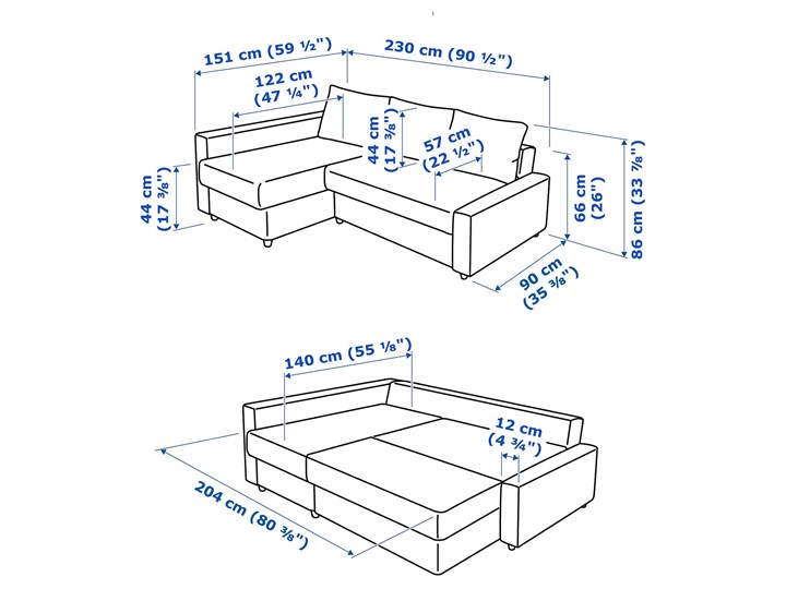 IKEA FRIHETEN Narożnik z funkcją spania, z dodatkowymi poduchami oparcia/Skiftebo ciemnoszary, Szerokość: 230 cm Lewostronne Kategoria Narożniki Rozkładanie Rozkładany