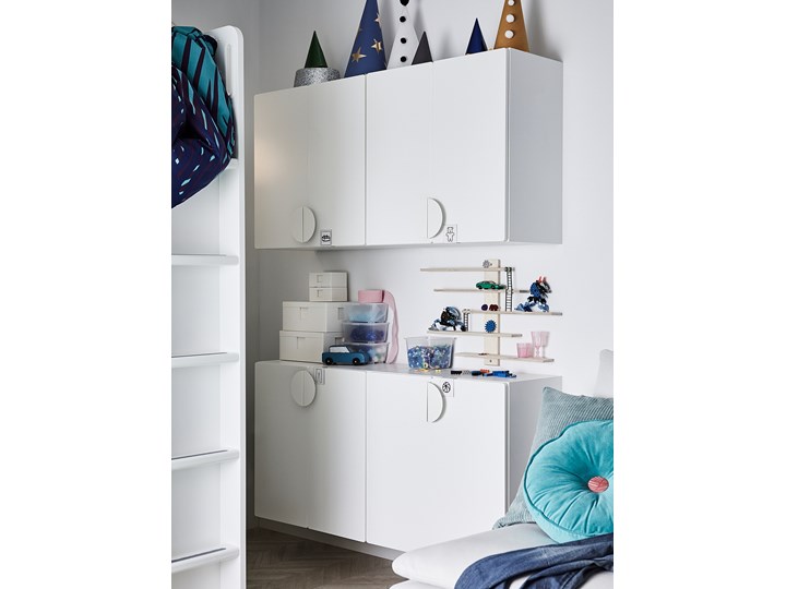 IKEA SMÅSTAD Szafka ścienna, Biały szary/z 1 półką, 60x32x60 cm Płyta meblowa Płyta MDF Płyta laminowana Kategoria Szafki i regały